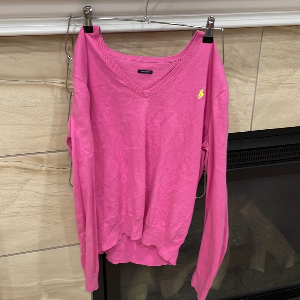 ralph lauren pink oversized sweater